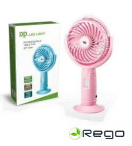 DP 7606 Uzlādējams ventilators ar LED gaismu.