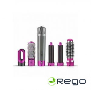 Rosberg 555R51100W,matu veidotājs komplekts 5in1,1000W,5 uzgaļi, pakarināšanas cilpa,violets