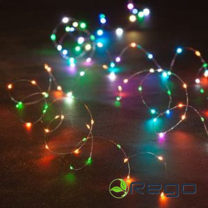 Finnlumor USB-lampiņu virtene 500cm 100 microLED ar pulti, dažādas krāsas