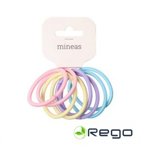 Mineas matu gumijas Basic 8gab pasteļtoņu