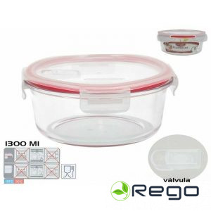 Kitchen&Go Apaļa pusdienu kārba 1300 ml, 8,5 x 20 x 20 cm
