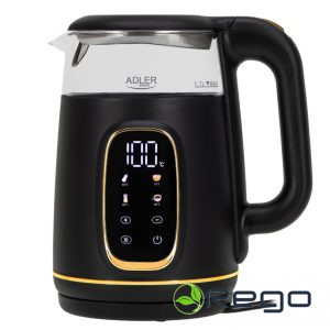 Adler AD 1305 BG elektriskā tējkanna, LED displeju un temperatūras regulēšanu, 1,7L Melna