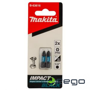 Makita Skrūvgrieža uzgalis PH2 25MM, IMPACT BLACK 2gab. komplekts (B-63616)