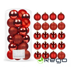 Springos Ziemassvētku rotājumi CA0096 4cm 20gab sarkanas