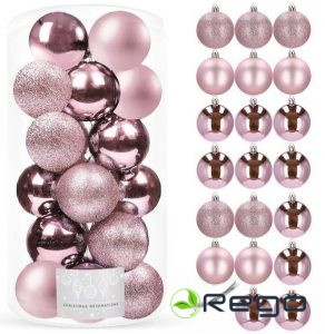 Springos Ziemassvētku rotājumi CA0098 4cm 20gab rozā