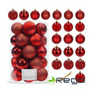 Springos Ziemassvētku rotājumi CA0138 6cm 20gab sarkanas