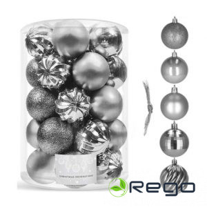 Springos Ziemassvētku rotājumi CA0139 6cm 20gab sudraba