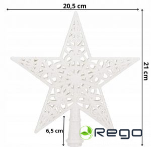 Springos Ziemassvētku eglītes galotne CA1280 21cm balta