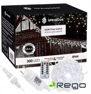 Springos Ziemassvētku lampiņas + tālvadības pults CL0304 300LED, 6000K, 12m