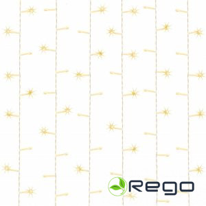 Springos Ziemassvētku LED lampiņu aizkars 300LED, silti baltas, 5m