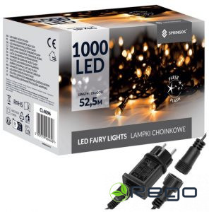 Springos Ziemassvētku lampiņas CL4096 1000LED, silti baltas, 50m