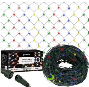 Ziemassvētku lampiņas Springos CL4111 144LED 2x2m, siets, krāsainas