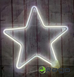 LED neona zvaigzne, 1.8W strāvas kabelis 1.5m, 230-250V, IP20, 35x30cm, 6400K