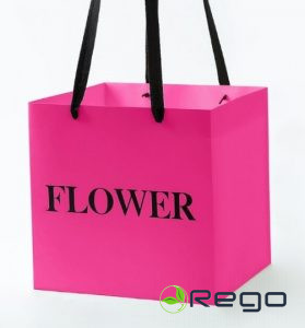 Dāvanu maiss rozā FLOWER 28x28x28cm