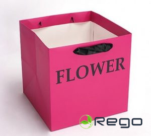 Dāvanu maiss rozā FLOWER 25x25x25cm