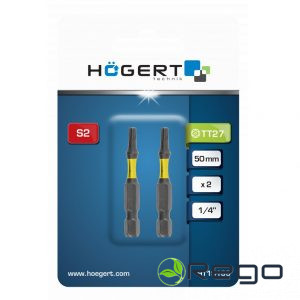 Hogert HT1S169 Skrūvgrieža uzgalis Torx T27 50mm S2 2 gab.
