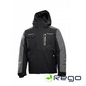 Hogert HT5K923-2XL Siltināta jaka Amos ar kapuci melna 2XL (56)
