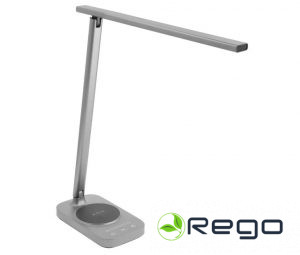 GTV Galda lampa BRESSI II, LED, 8W, 400lm, 3-CCT, AC220-240V, IP20, BEZVADU, USB, PELĒKS