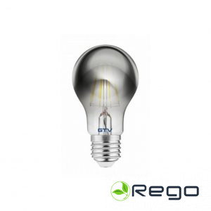 Hogert LD-A60FP8-18 LED spuldze FILAMENT, Grey, A60, E27, 8 W, 400 Lm, 1800K, 220-240V, 360°
