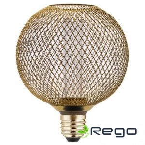 Hogert LD-C125FLGRIDZ3-18 LED spuldze GRID 3,5 W, 120 lm, 1800 K, AC220-240V, 320°, zelta