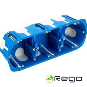 Orno Sienā iebūvējama sadales kārba, trīskārša, vēja necaurlaidīga, 60 mm OR-JB-13800/3