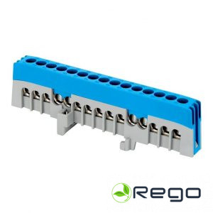 Orno izolēta sadales kopne N, 15 vadi, zila OR-LZ-8208/15/BL