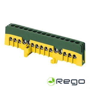 Orno izolēta sadales kopne PE, 15 vadi, zaļa OR-LZ-8208/15/GN