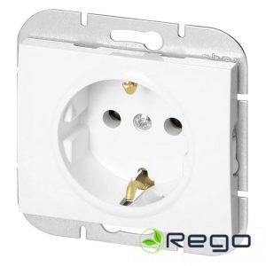 Orno iebūvējama kontaktligzda 2P+E Schuko Onyx, 16A, 250V, PT-17O, balta OR-OE-7505(GS)/W