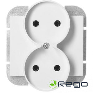 Orno iebūvējama dubultā kontaktligzda 2x2P Onyx, 16A, 250V, PT-5OR, balta OR-OE-7506/2P/W