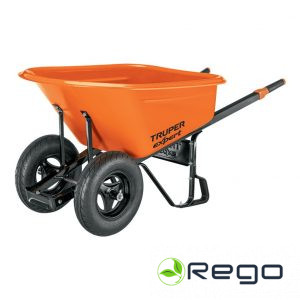 Truper Expert 120L smaga metāla HDPE ķerra ar pneimatiskajiem diviem riteņiem (TP-7X)