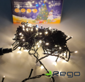 LED gaismiņu virtene silti balta, 200LED, 15m