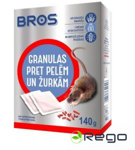 Bros granulas pret pelēm un žurkām 140g