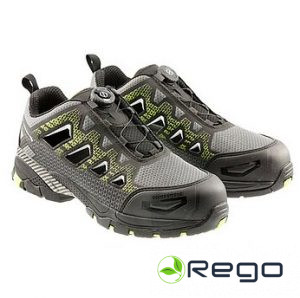 Hogert HT5K580-41 PAGLAU drošības sandales LACE SYSTEM S1PS SR FO melnas/zaļas 41
