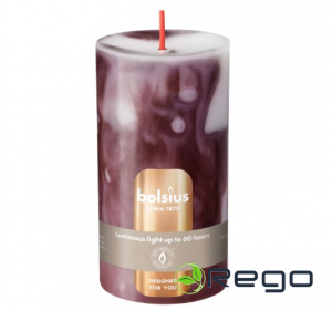 Svece cilndrs 6,8x13cm Marble Burgundy