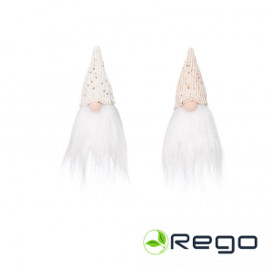 Winteria rūķis mini ar cepuri 15cm balts