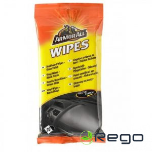 Armor All Gloss Finish Protectant Wipes. Salvetes paneļa kopšanai, spīdīgas, 20gb. A36020