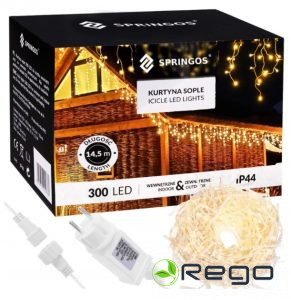 Springos Ziemassvētku lampiņas CL0301 300LED, silti balta, 12m
